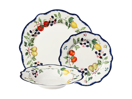 Frutta Scallop Rim 12 Piece Dinner Set